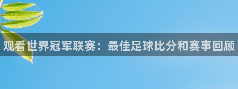  Vsport体育官方网站入口：观看世界冠军联赛：最佳足球比分